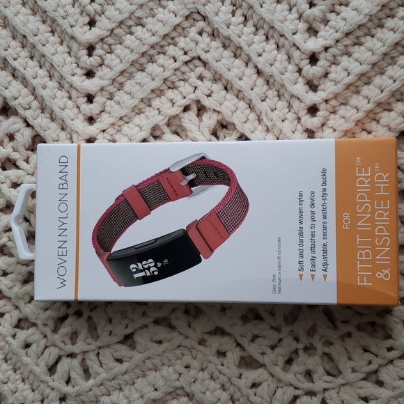 Fitbit Inspire & Inspire HR Red/Pink Woven Nylon Band - Picture 2 of 4